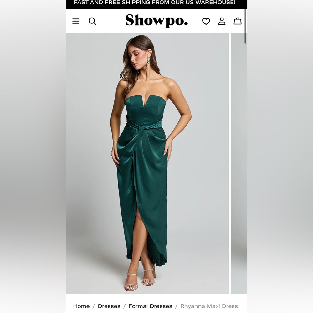 Showpo Deep Green Maxi Dress